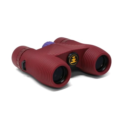 Image of Nocs Provisions Standard Issue 10x25 Waterproof Binoculars, 10X Magnification, Bak4 Prism, Wide View Multi-Coated Lenses for Bird Watching, Hiking & Backpacking - Sacrodes Red
