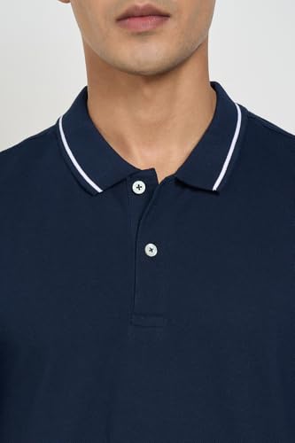 Image of Peregrine by Pantaloons Men's Solid Slim Fit Polo Shirt