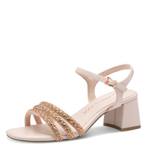 MARCO TOZZI Sandale mit Absatz 2-28385-44, Tacco Donna, Powder, 38