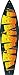 SMART BLONDE Tiki Novelty Mini Metal Surfboard MSB-063
