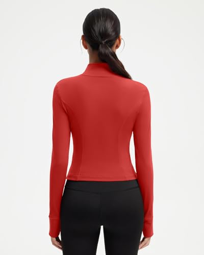 Image of SUUKSESS Women Golden Full Zip Up Workout Cropped Jackets Lightweight Athletic Yoga Tops