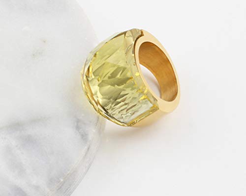 Image of HIJONES Men Women Stainless Steel Cubic Zirconia Royal Crystal Rings Wrap Band Cocktail Style