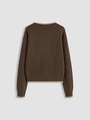 Image of CIDER Women's Fall Sweaters Long Sleeve Cute Sweaters Bear Graphic Crewneck Soft Knit Casual Cropped Pullover