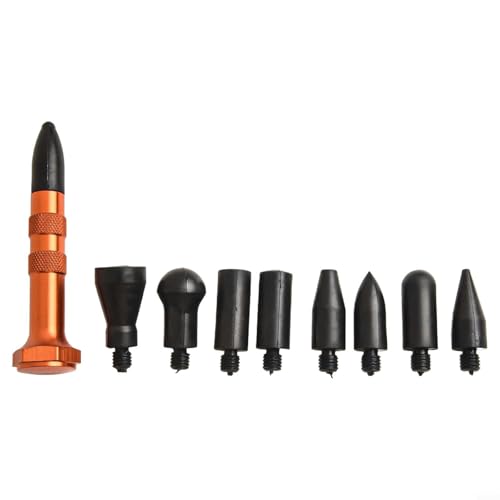 Eawfgtuw Kit de marteau de réparation de bosses en aluminium avec 9 têtes, outil de débosselage sans peinture pour carrosserie, moto, camion et appareils électroménagers