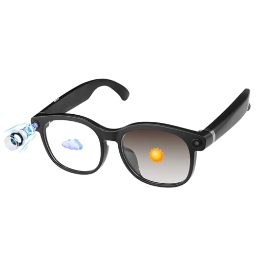 King Will Basic Smart Glasses with Camera, AI Bluetooth Glasses for Real-Time Translation, Noise Canceling Mic, Dual-Channel Stereo Open-Ear Audio, 3200W Photo & 1080P Anti-Shake Video Recor