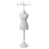 Material: Resin, Stoff, Holz P Prettyia Verkaufsständer Schmuckständer Puppe Form - Weiß