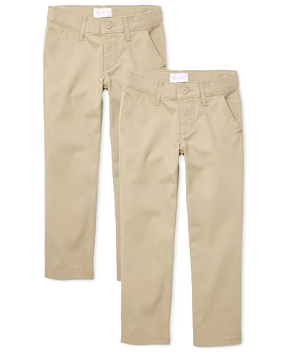 Image of The Children's Place Girl's Bootcut Chino Pants, Sandy, 8