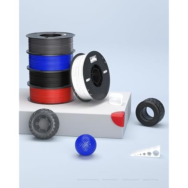 ELEGOO TPU Filament 1.75 мм белый 1 кг, гибкий материал для 3D-печати 95 A, точность размеров +/- 0.02 мм, катушка 1 кг (1.0 кг) для большинства FDM 3D-принтеров