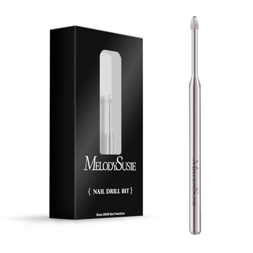 MelodySusie Cuticle Clean Nail Drill Bit 3/32'', Professional Safety Carbide Under Nail Cleaner Nail Bit for Cuticle Dead Skin Nail Prepare, Two Way Rotate, Manicure Nail Salon Supply(Silver, Coarse)