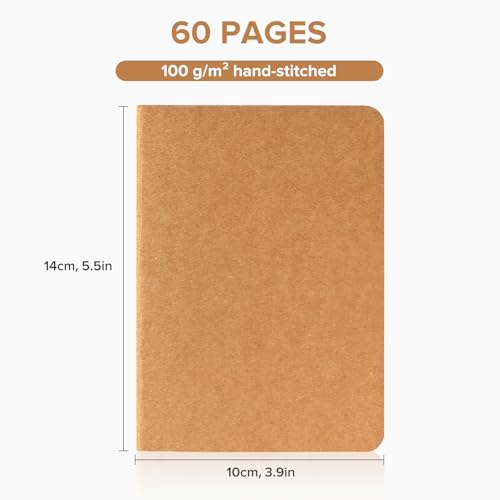 HOMEMARS Notizbuch A6,16 Stück, 100 GSM,Dickes Papier,A6 Dotted, Notizbuch Klein, Notizblock A6, Notizheft A6, 10x14cm, 60 Seiten, Kartonabdeckung