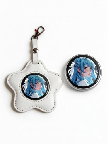 Chamii Leather Badge Holder Keychain for AniPin Digital Display E-Badge, Protective Case