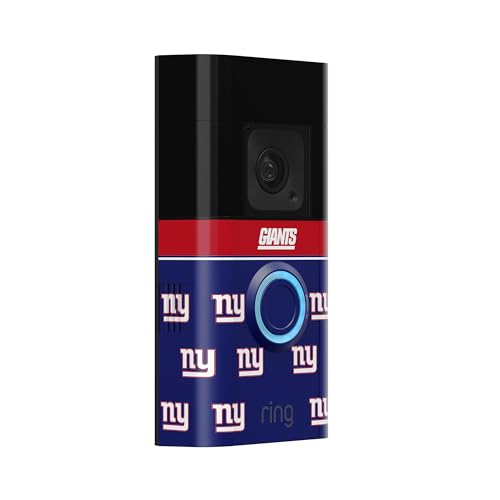 Image of All-New Limited Edition, Official NFL Faceplate for Ring Doorbells - Video Doorbell 3, Video Doorbell 3 Plus, Video Doorbell 4, Battery Doorbell Plus, and Battery Doorbell Pro | New York Giants