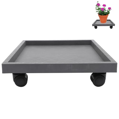 Sosoport 1Pc Moveable Flowerpot Holder Tray with Durable Wheels for Suitable for Indoor and Outdoor Use for Balcony and More