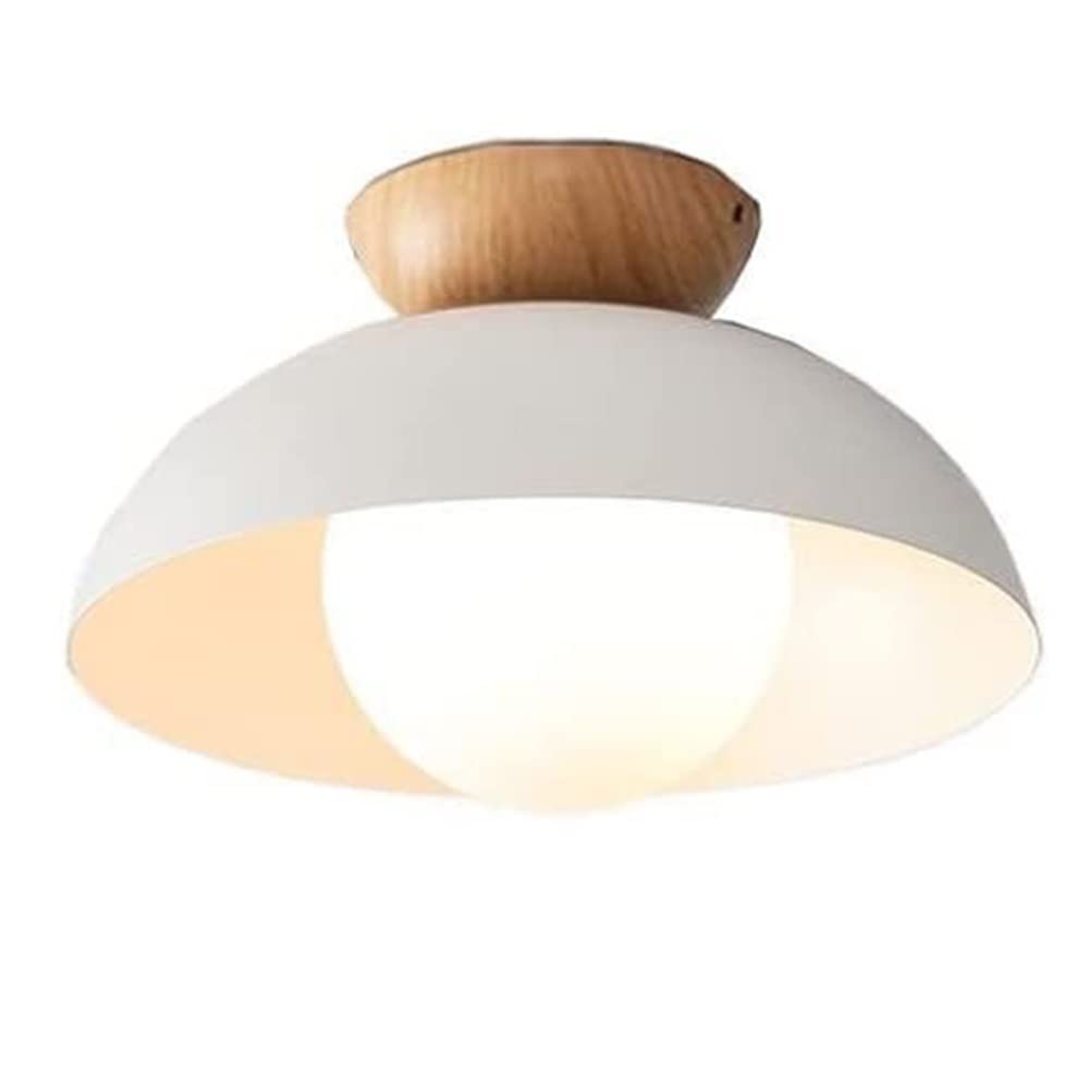 Plafonnier LED Demi-Cercle Design Grain de Bois pour une Chambre Zen