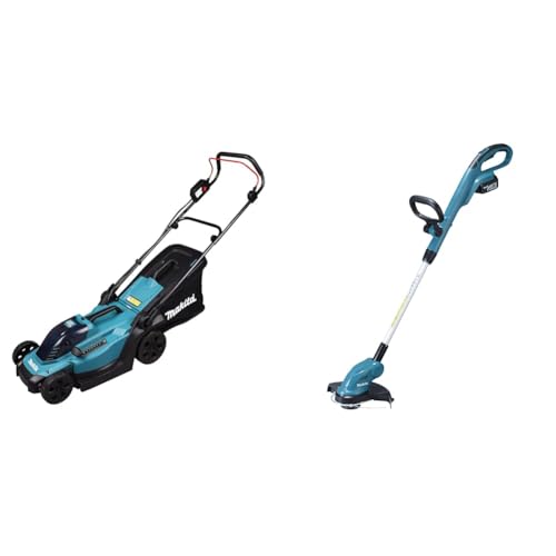 Makita DLM330RM Akku-Rasenmäher 18V / 4,0 Ah, 1 Akku + Ladegerät, Petrol & DUR181RF Akku-Rasentrimmer 18 V / 3,0 Ah, 1 Akku + Ladegerät Noir, Bleu, Blanc