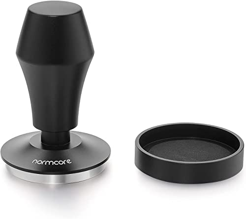 Foto von Normcore Kaffee Tamper 58.5mm - Druckregulierender - Barista Stempel mit 15lb / 25lb /30lbs Anpressdruck - Aluminiumgriff Matte (Tamper-Base Ripple, Durchmesser Ø 58,5mm)