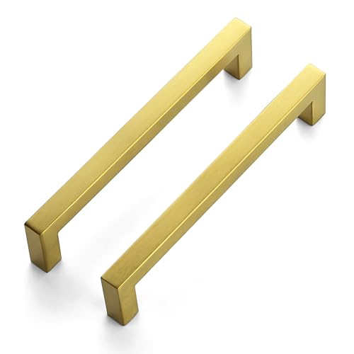 JOY DECOR Gold Cabinet Handles, 4 Pack Kitchen Handles, 6-1/4 Inch