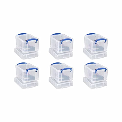 Really Useful Products Ltd 3 Liter Storage Box Plastic, Clear Lightweight 6 Pack