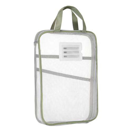 Pochette zip en maille format A4 sac transparent étanche vert