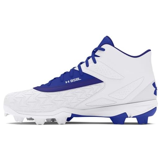 Under Armour Men's Leadoff Mid 3.0 Baseball Cleat, (400) Royal/White/Royal, 14, US