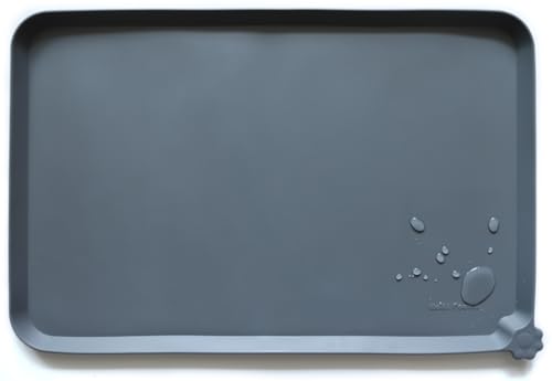 Hoki Found L Silicone Pet Food Mats - Non Slip Pet Dog Cat Bowl Mats - Gray Deal