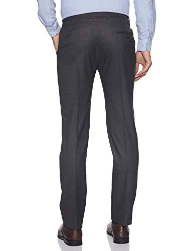 Image of Hang & Wear Men's Slim Formal Trousers (HWT895-3-32 Dark Grey 32W x 34L