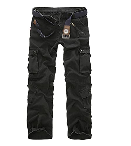 Pantalon tactique homme noir respirant et multipoches 31W