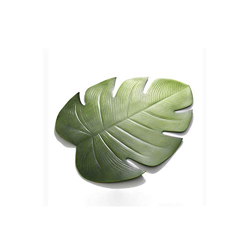 Calistouk - Mantel Individual de EVA Posavasos con Forma de Hoja de Monstera y Aislamiento térmico, Accesorios de decoración para Mesa