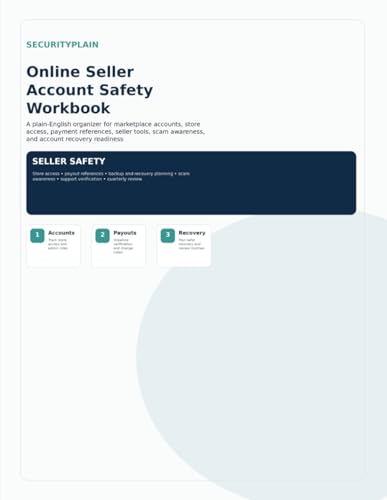 Online Seller Account Safety Workbook: A Practical Seller Organizer for Store Access, Payout References, Inventory Tools, Scam Awareness, and Account Recovery Readiness