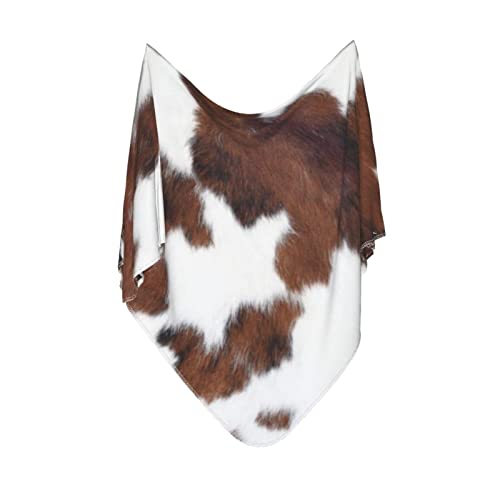 Cow Print Baby Blanket Cowhide Highland Cow Baby Stuff Swaddle Blankets For Infant Receiving Blankets For Newborn Baby Infant Toddler #TOP5