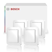 Bosch Smart Home Wandschalter für smarte Aktoren, platzsparender Einbau in die Gerätedose, für Bosch Smart Home Licht-/ Rollladensteuerung II, Relais oder Dimmer, 4er Set – Ansicht 1