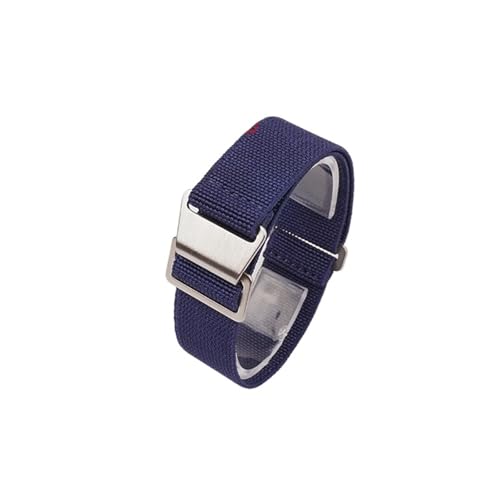 Bracelet de montre élastique troupes françaises 22mm bleu avec boucle noire