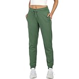 [icyzone] レディースストレートジョギングスウェットパンツ調節可能なドローストリング付きポケット付きスポーティカジュアルパンツ (モミ,L)