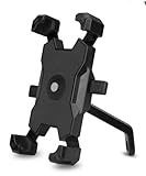 QUIGENCE Bike Bicycle Mobile Phone Holder Stand Universal Scooter Motorcycle Motorbike Rearview Mirror Cellphone Mount Support (Black-RearviewMirror)