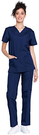 Cherokee womens Unisex Scrub Top and Scrub Pant Set Medical Scrubs Set (pack of 1)