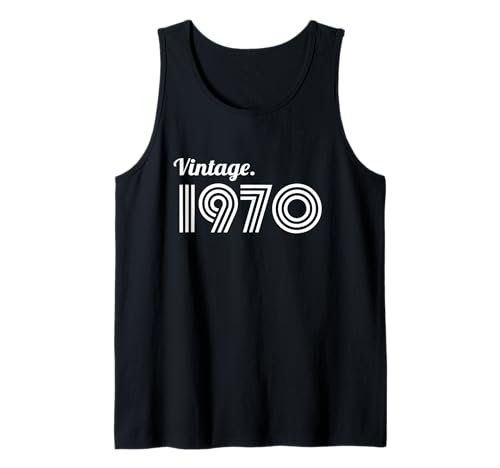 Año de nacimiento de estilo retro vintage de 1970 - Cumpleaños de hito Camiseta sin Mangas