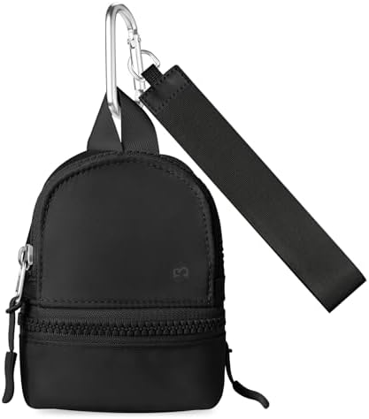 Babysun Mini Backpack Keychain Wristlet Pouch Small Change Coin Purse Cute Zipper Wallet With 3 RFID Card Slots For Women/Men Airpods Cosmetics