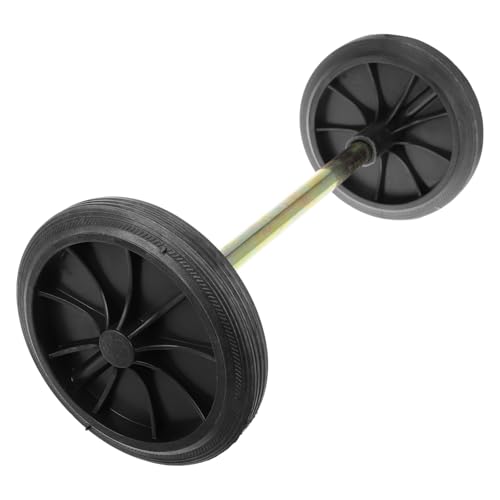 Roue de poubelle en caoutchouc robuste pour conteneur extérieur noir