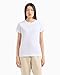 Armani Exchange Women's Regular Fit Monochromatic Signature Logo Tee, Optic White, Small