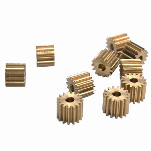 10pcs Brass Gears, Modulus 0.3M, 15T, Bore 1.98mm 2mm, Thickness 4mm, OD 5.1mm, Small Metal Copper Gear, Fit Aircraft Model, Motor Spindle 1.5mm Shaft