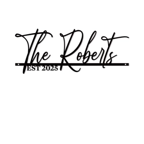 Metal Last Name Sign Personalized Family Name Decorative Signs with