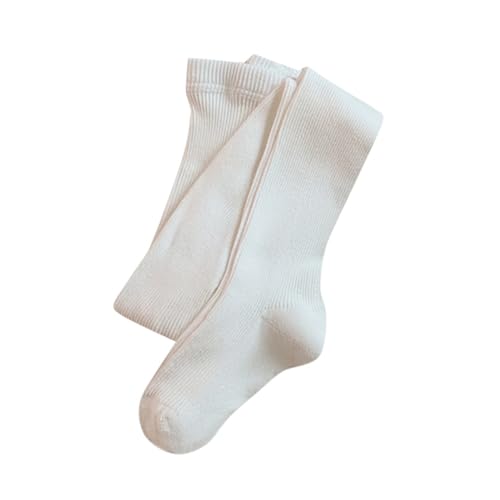 Baby Girls Tights Knit Leggings Stockings Pantyhose Little Kid Fashion Warm Uniform Stockings Seamless Sock for Girl (White,12-24 Months)