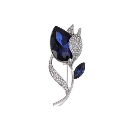 Image of Rhinestone Flower Brooches for Women Enamel Floral Brooch Lapel Pins for Mom Wife Elegant Dress Accessories Mother's Day Jewelry Gifts