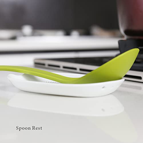 KITCHENDAO Spoon Rest Ginger Grater Herb Stripper 3 in 1, Ceramic Kitchen Gadgets for Grind Garlic, Ginger, Parmesan Cheese, Spoon Holder and Herb Stripping Tool by KITCHENDAO - Image 2