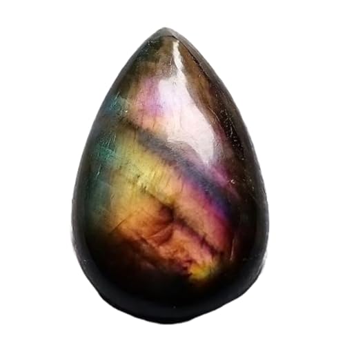 Labradorite violette poire 39x23x8mm pour fabrication bijoux bricolage bague collier