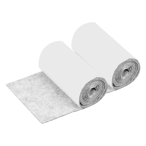 uxcell 2 Roll Felt Furniture Pads, 40 x 5 x 0.9 Inch Non-Slip Self-Adhesive Floor Protectors, Cuttable Felts Strip Tape Roll for Hardwood Floors and Home Appliances, Light Gray