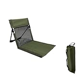 Portable Camping Chair with Mesh Backrest,Lightweight Foldable Beach Chair with Carry Bag for Swimming Poolside Sunbathing Picnic Lawn Road Trips (Green)