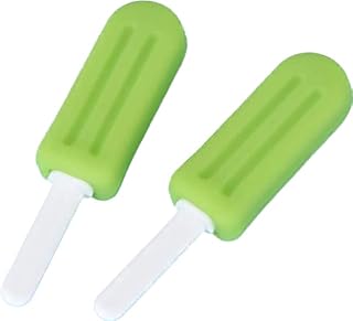 Dadulam Aligner Chewies, Medical Grade Silicone Orthodontics Chewies for Invisalign Aligner Trays, Popsicle-shaped 4 Chewies (Matcha)