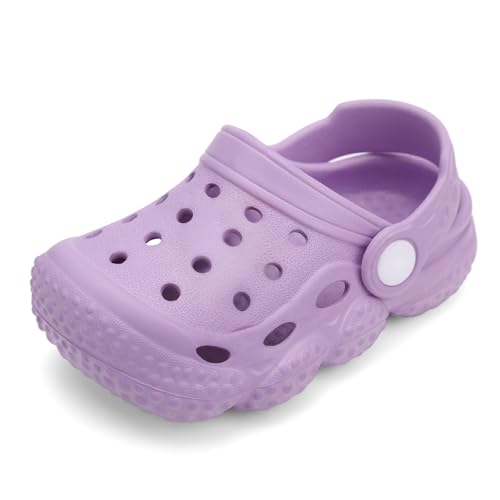 Image of INMINPIN Baby Clogs Garden Shoes Newborn Infant Lightweight Breathable Beach Pool Sandals Non-Slip Baby Boys Girls Water Shower Summer Shoes Splay Naturally, Purple, 15-18 Months Infant