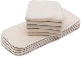 Kawaii Baby Premium Label Bamboo Cloth Diaper Insert, 5-Layer Bamboo, Washable, Reusable Booster, use with One Size Cloth Diaper - Pack of 10 Inserts